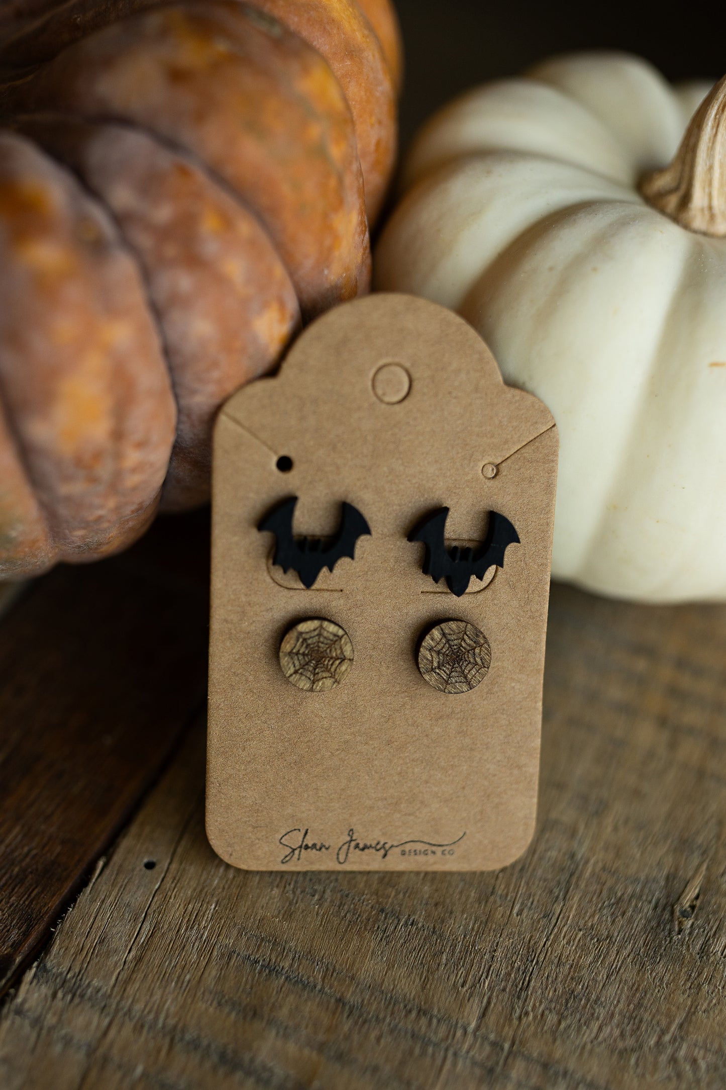 Bat/Spider Wood Earrings