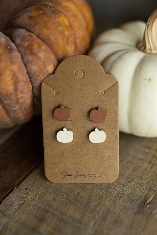 Pumpkin Wood Earrings