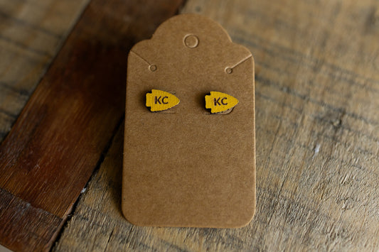 Yellow KC Wood Earrings