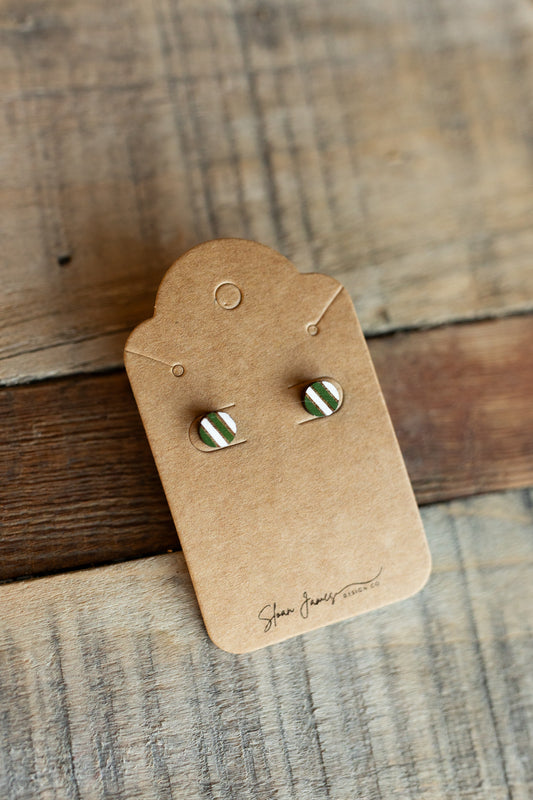 Stud Earrings - Striped Candy Cane