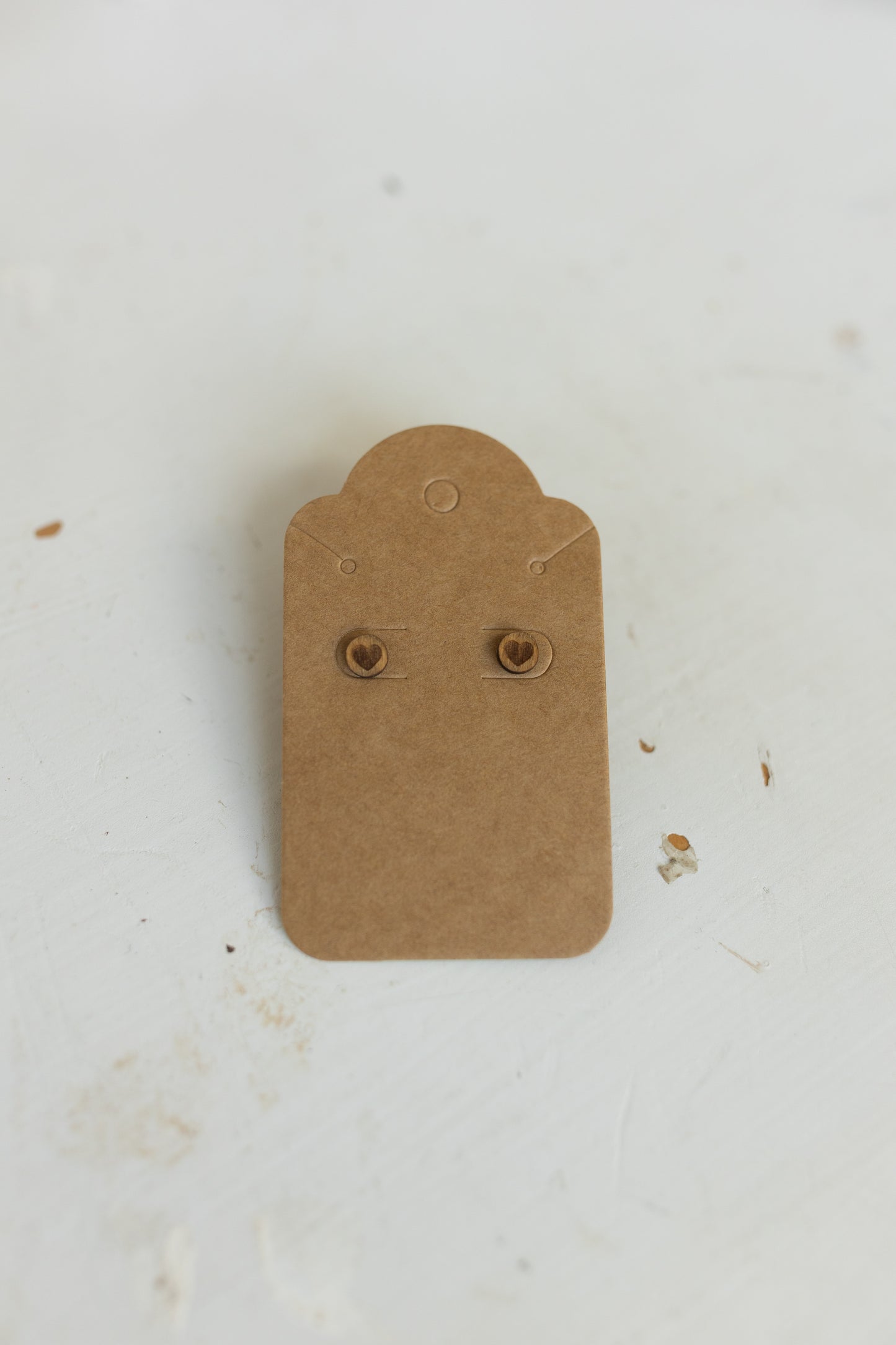 Handcrafted Wood Earrings - Natural Wood Heart