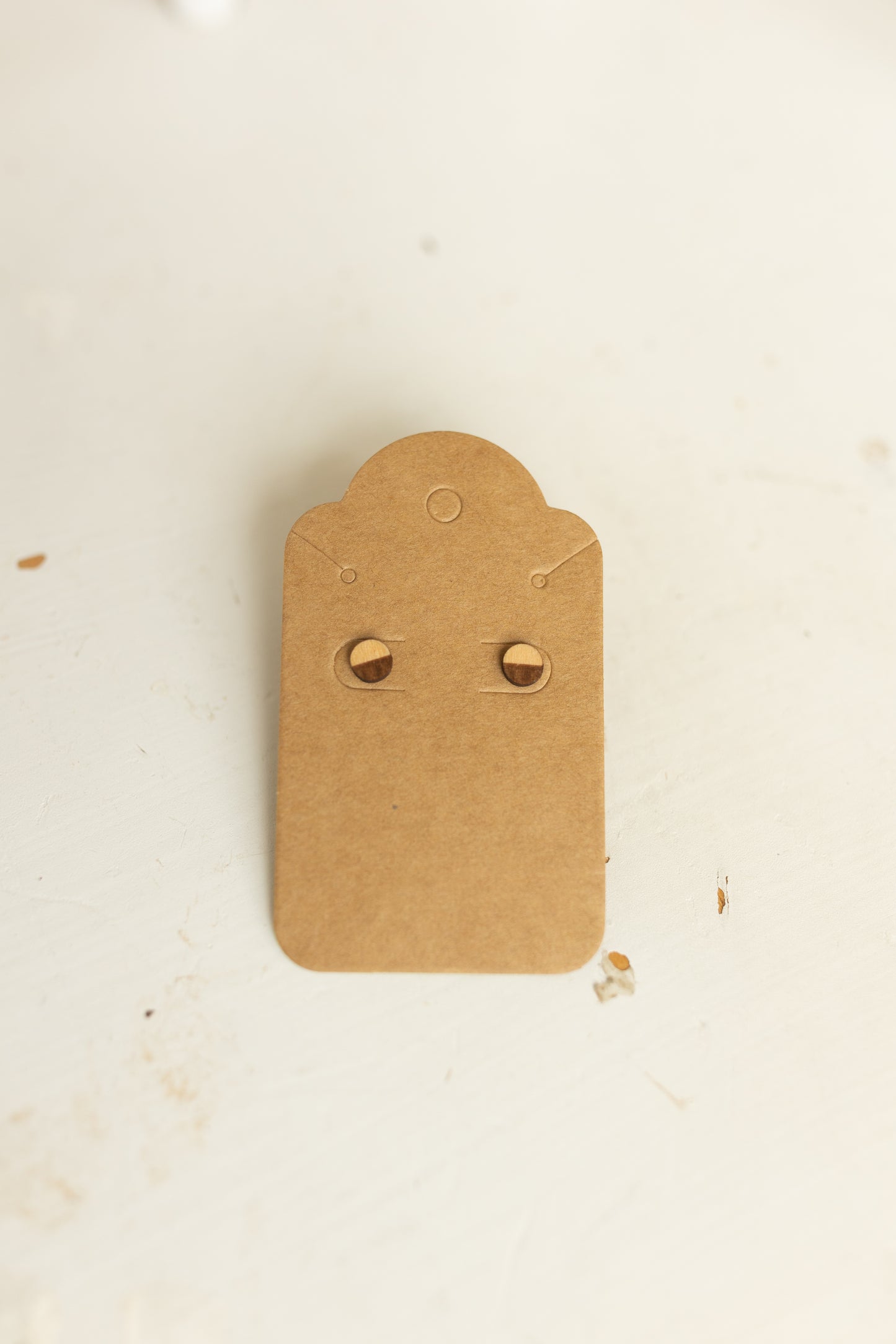 Handcrafted Wood Stud Earrings - Modern Design