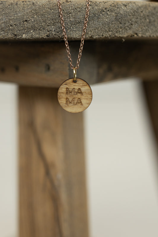 MAMA Wood Necklace