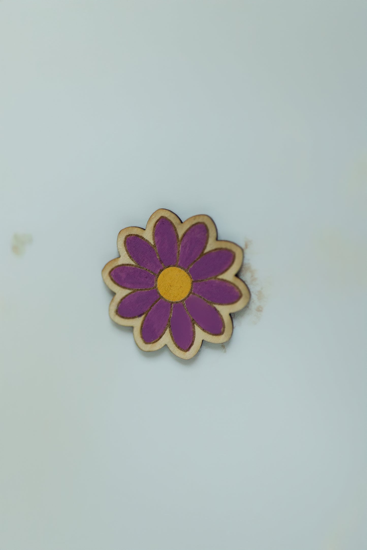 Wood Magnet - Purple Daisy - Set of 2
