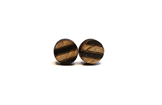 Wood Circle Striped, Black/Natural Wood