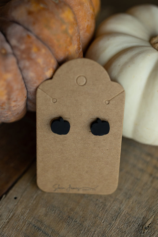 Black Pumpkin Wood Earrings
