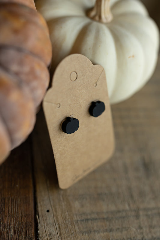 Black Pumpkin Wood Earrings