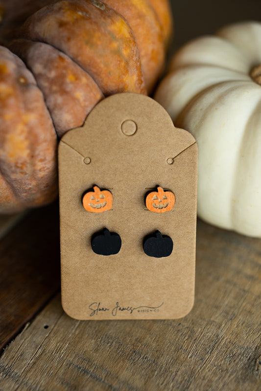 Pumpkin Wood Earrings
