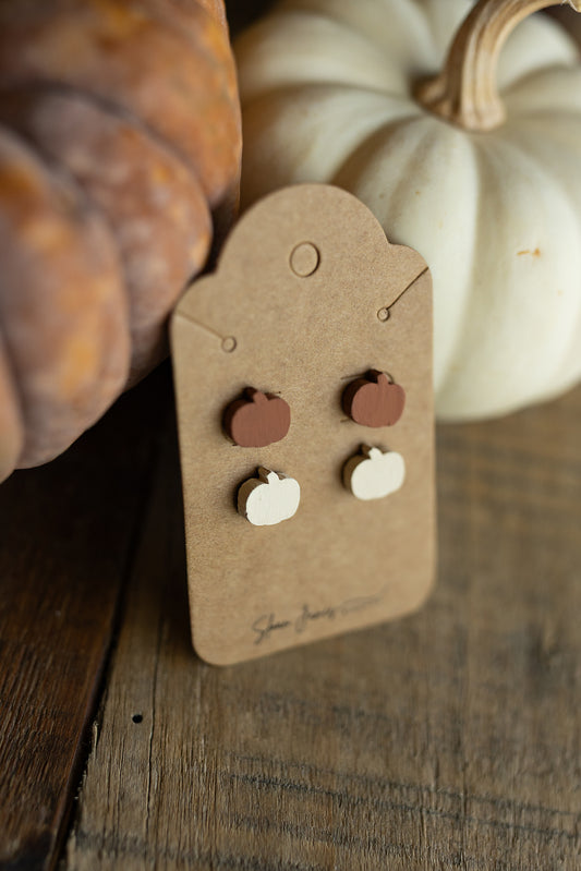 Pumpkin Wood Earrings