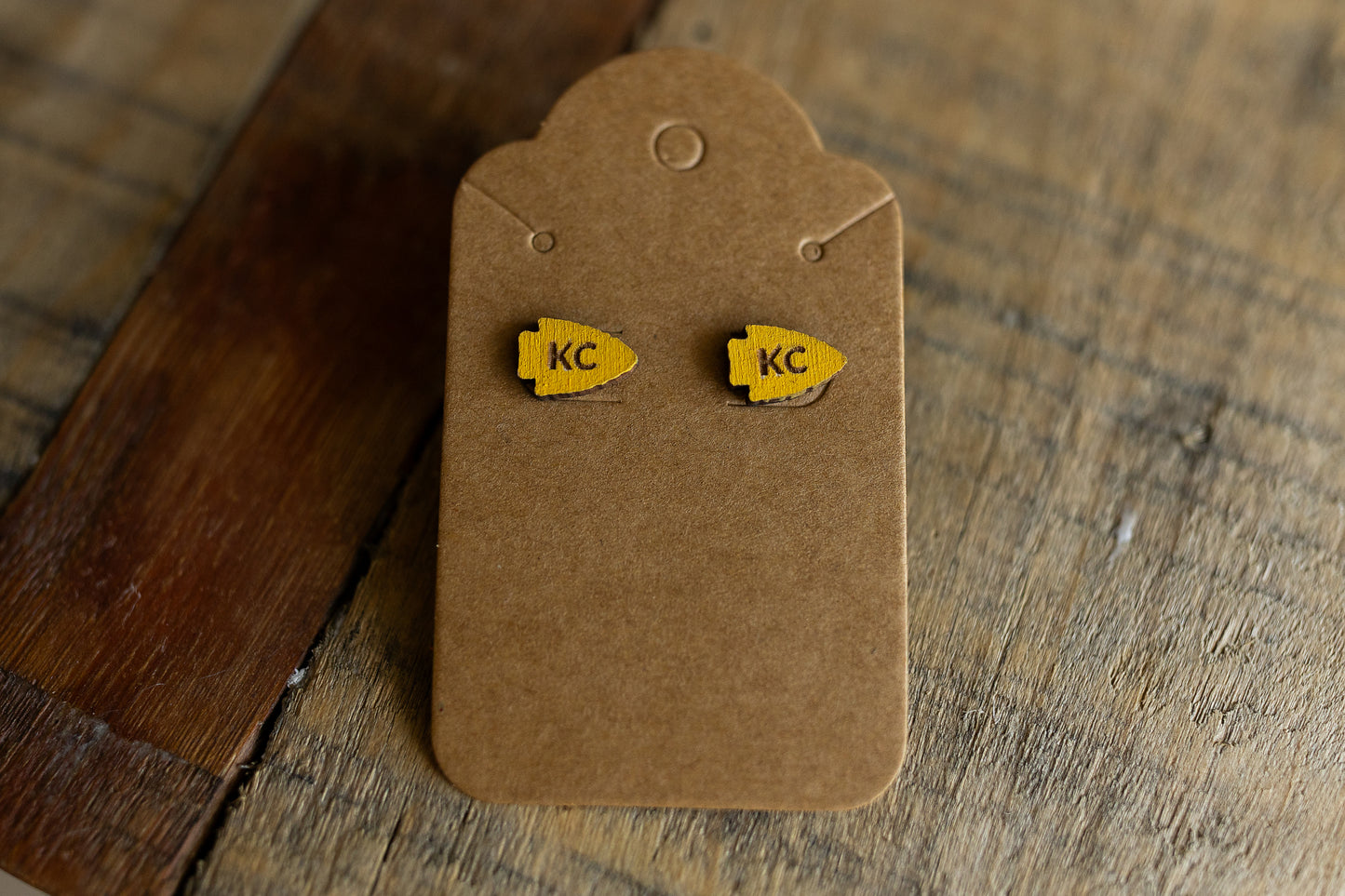 Yellow KC Wood Earrings