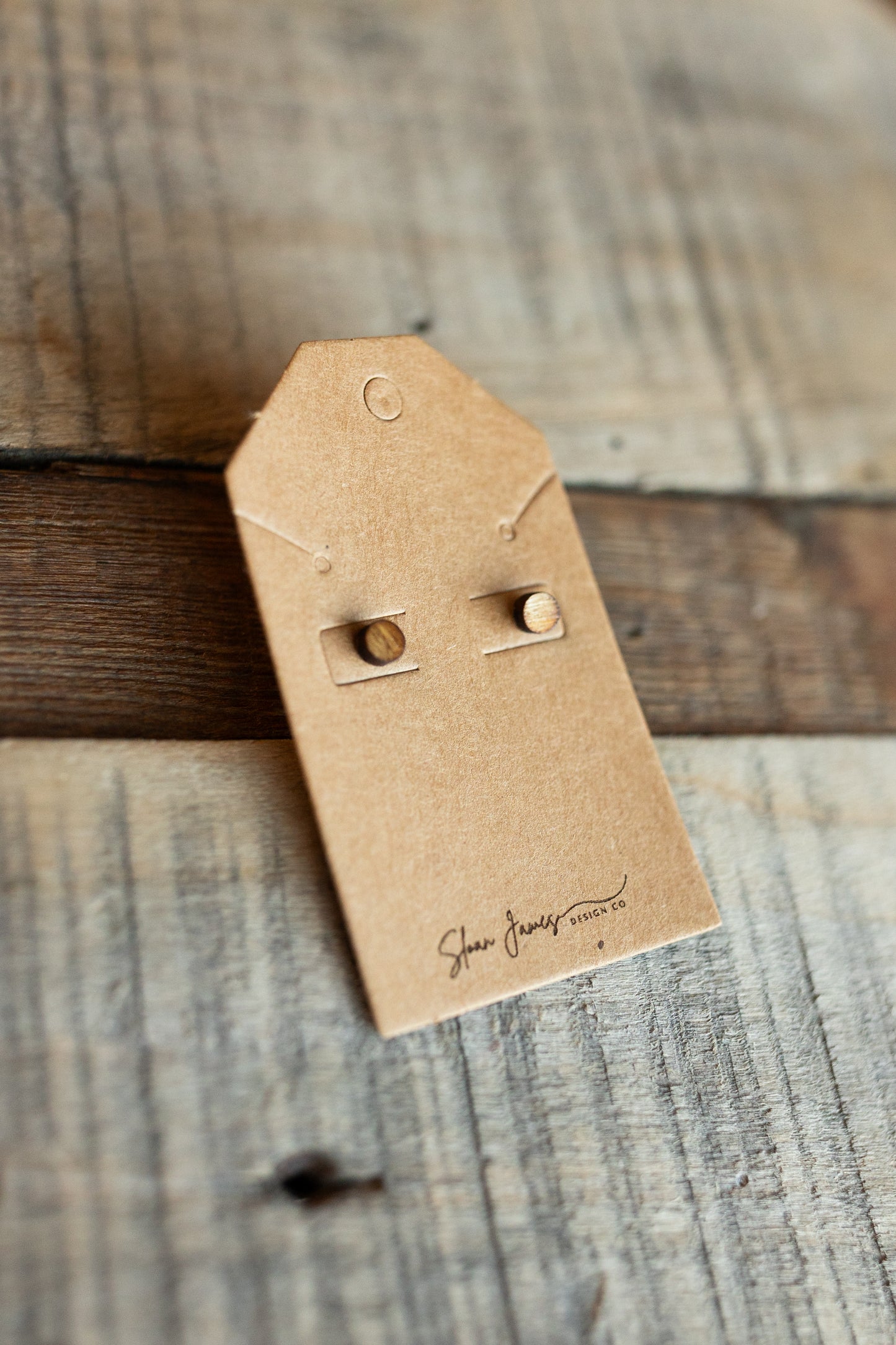 Stud Earrings - Circular Wood 5 mm Earrings