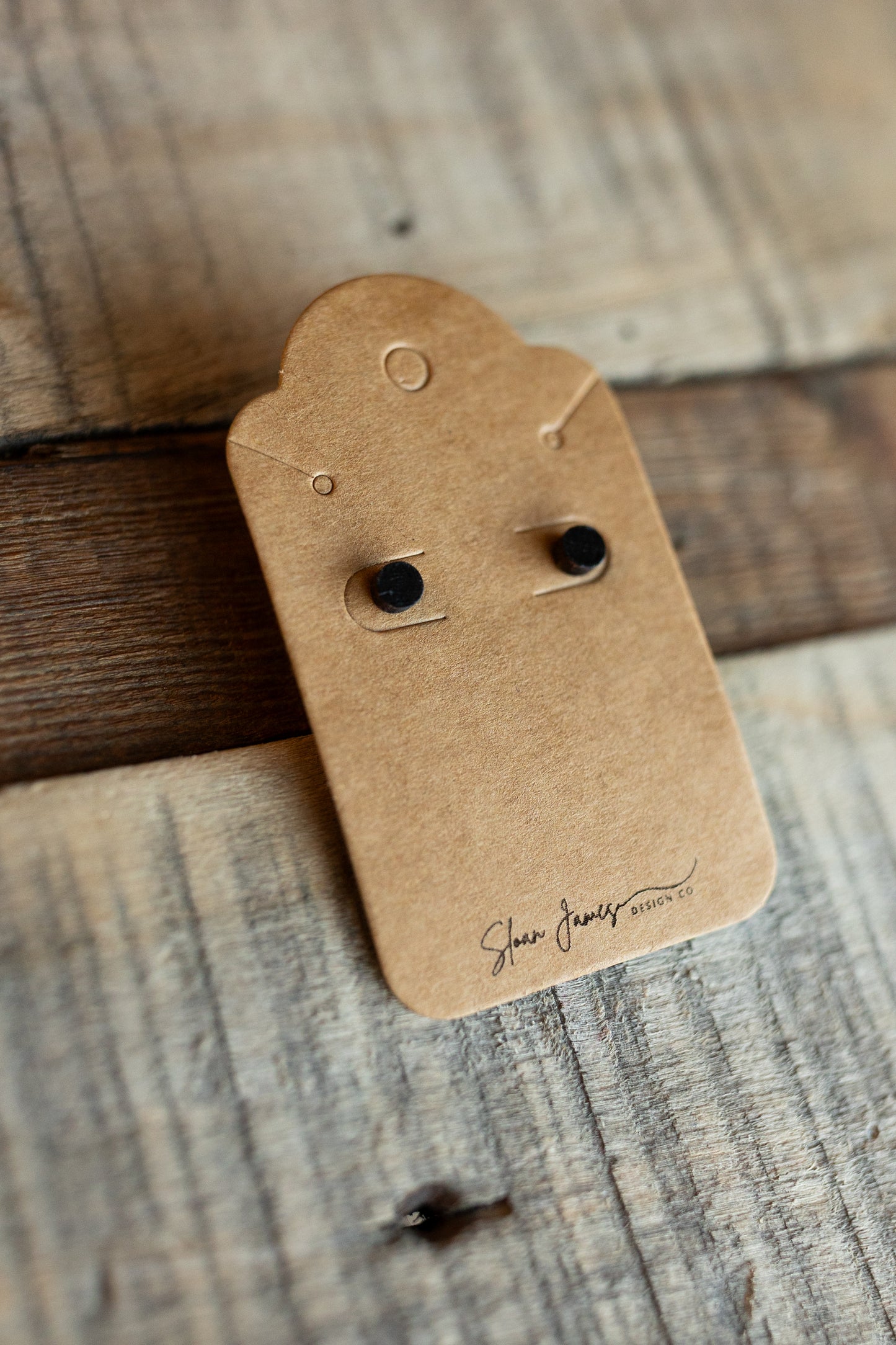 Stud Earrings - Circular Wood 5 mm Earrings