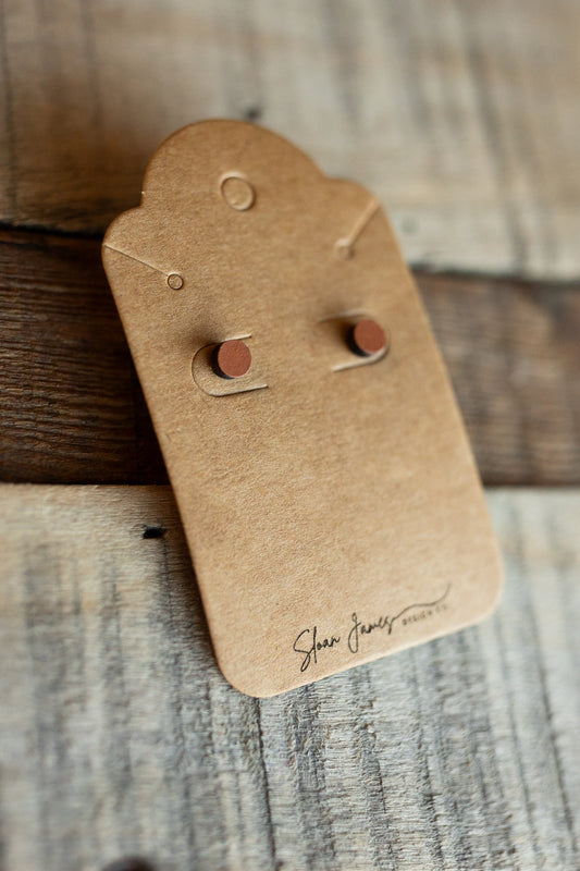 Stud Earrings - Circular Wood 5 mm Earrings