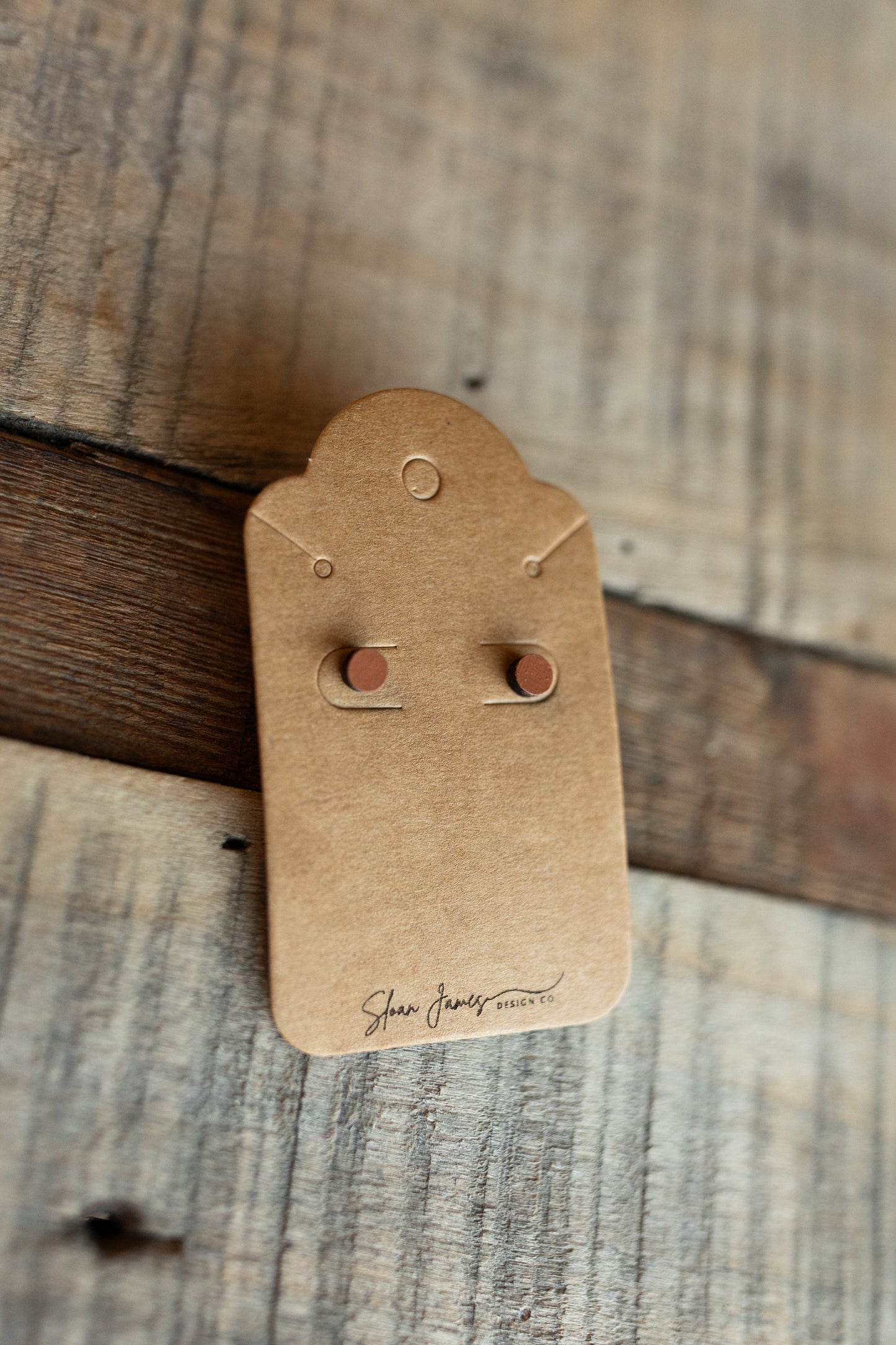 Stud Earrings - Circular Wood 5 mm Earrings