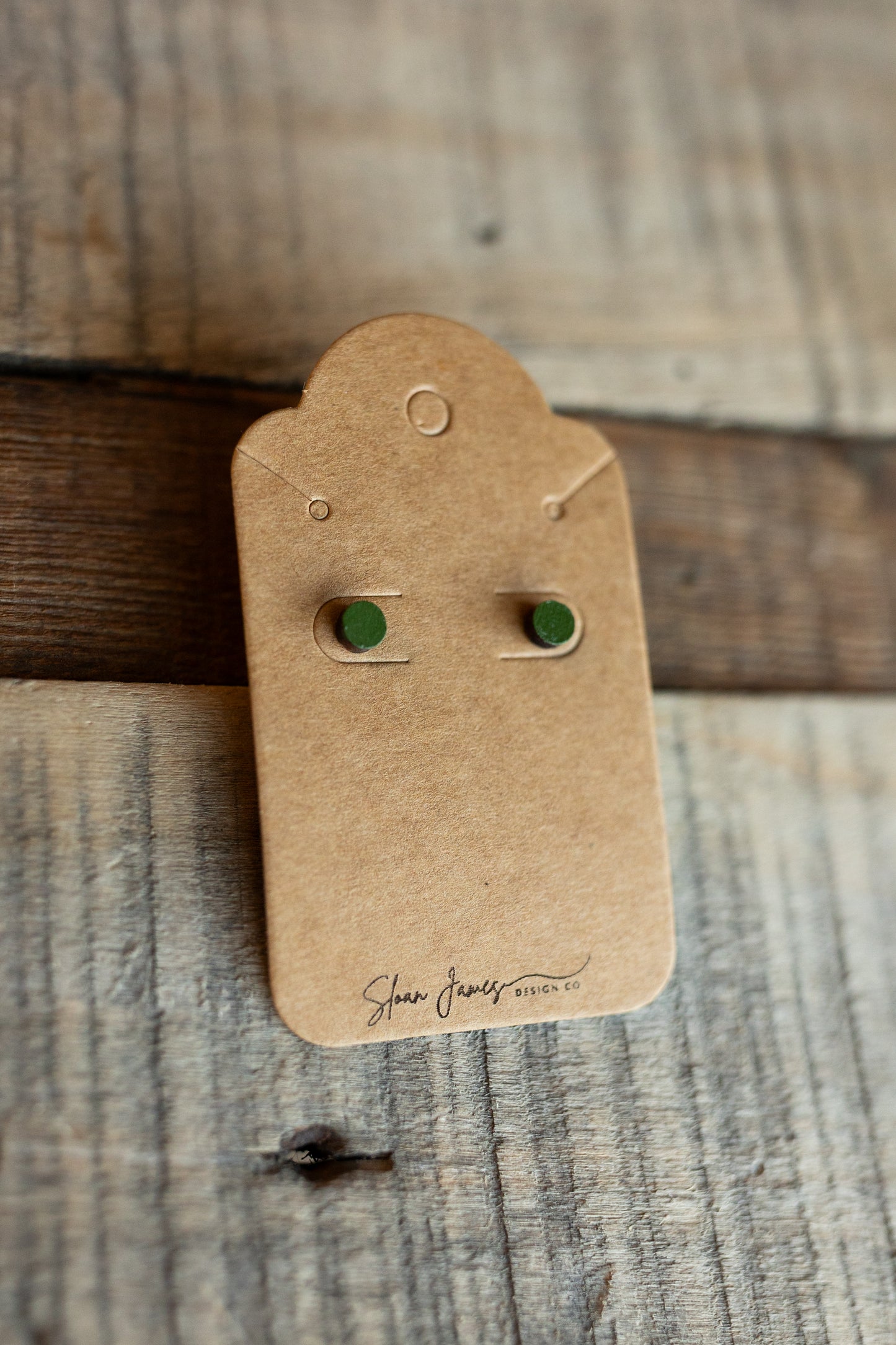 Stud Earrings - Circular Wood 5 mm Earrings