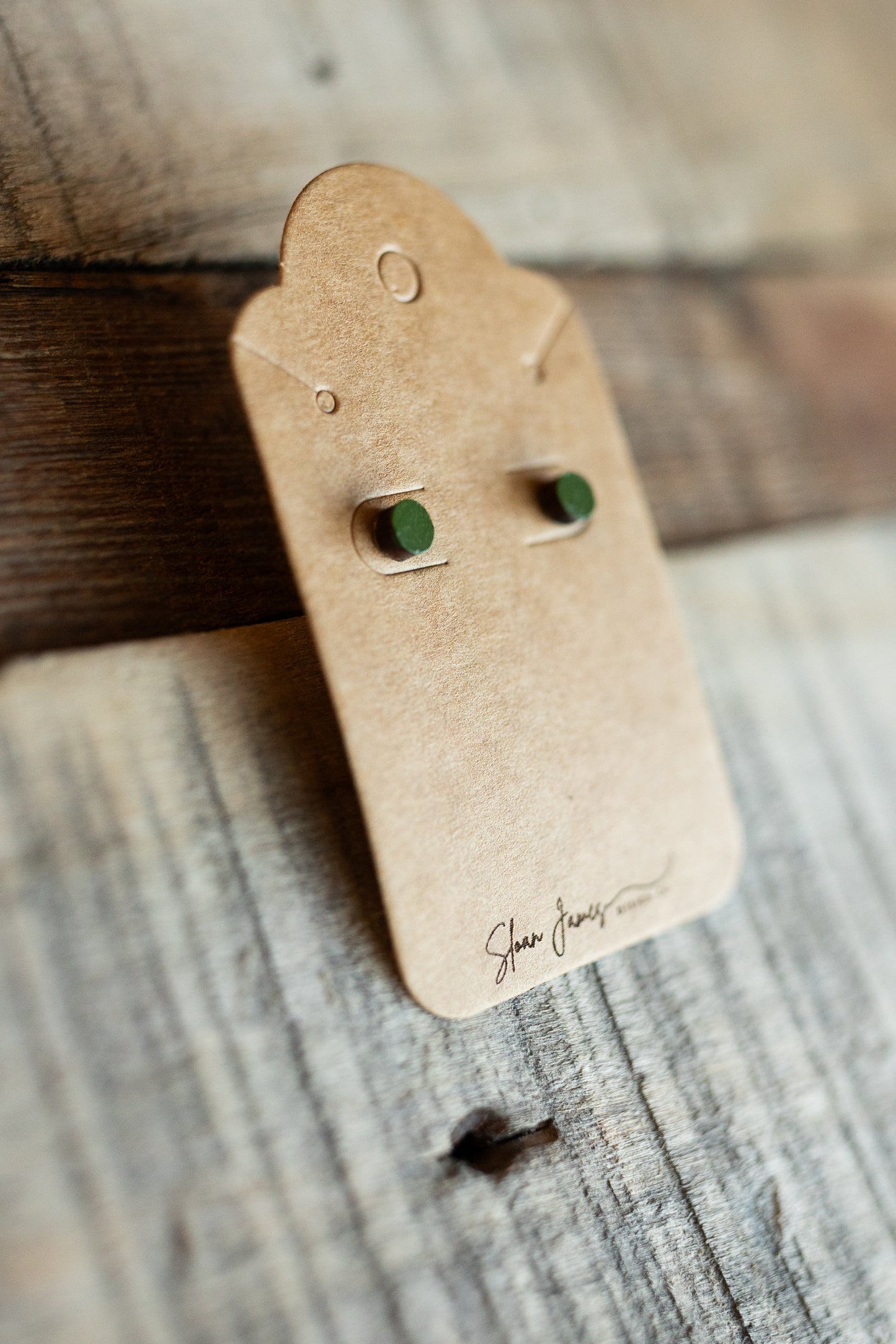 Stud Earrings - Circular Wood 5 mm Earrings