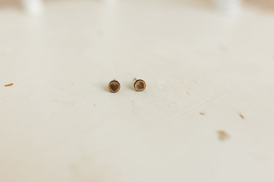 Handcrafted Wood Earrings - Natural Wood Heart