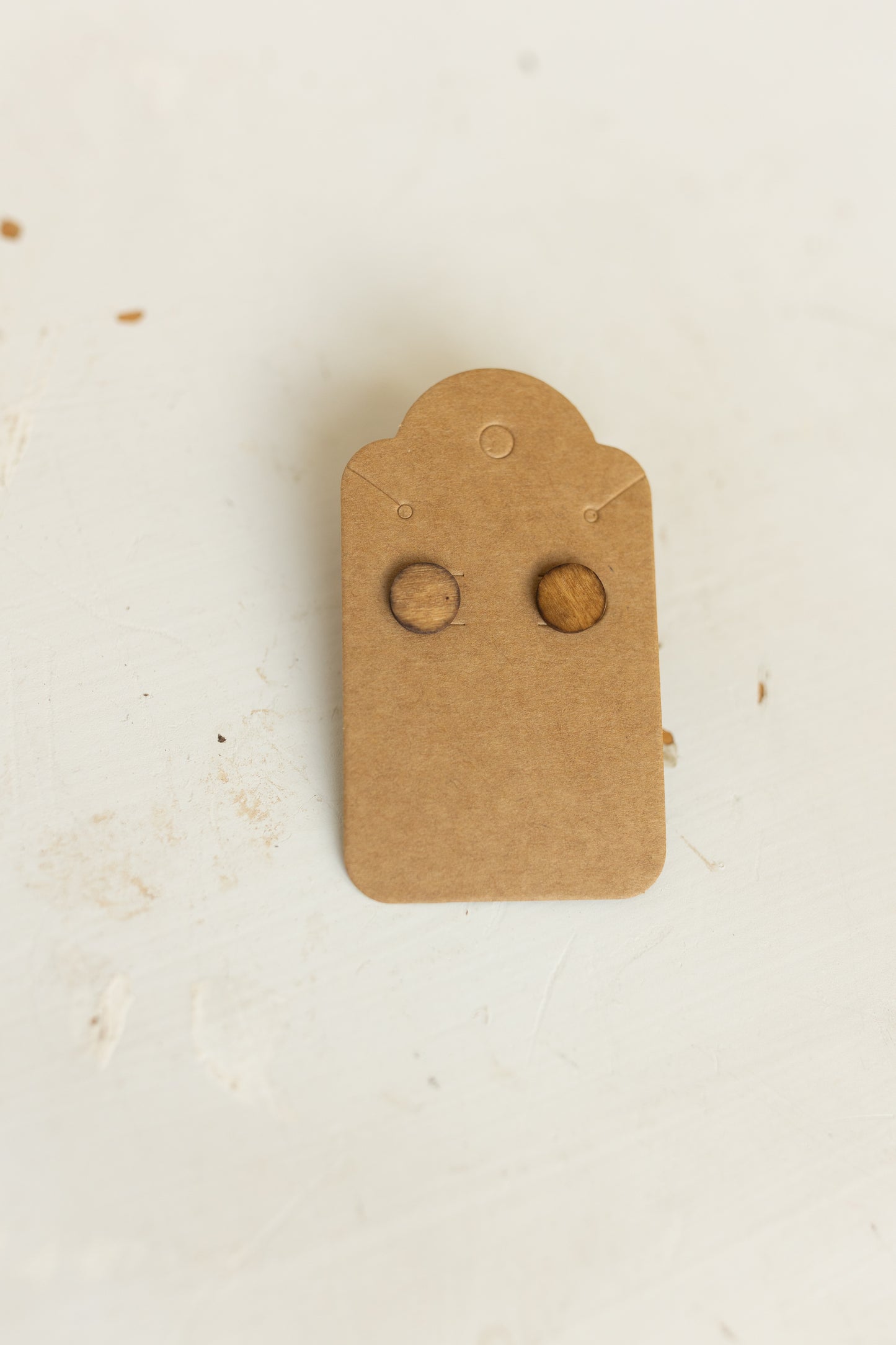 Handcrafted Wood Stud Earrings - Natural Wood