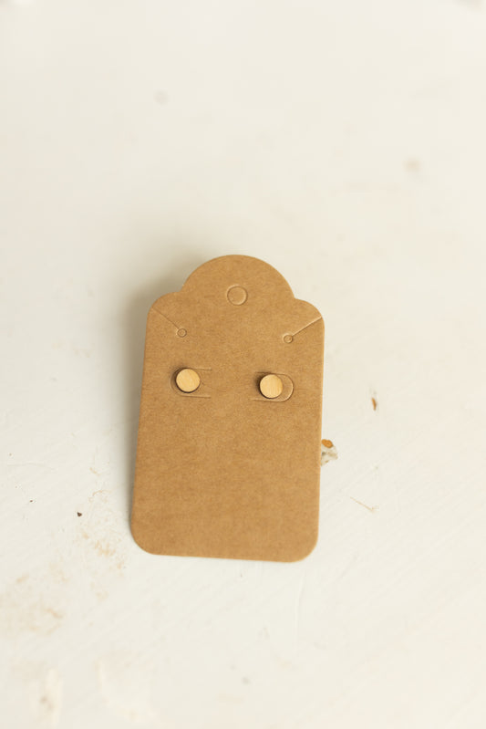 Handcrafted Wood Stud Earrings - Light Natural Wood