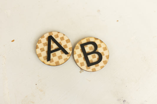 Wood Alphabet Magnets - Set of 25