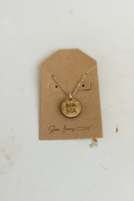 MAMA Wood Necklace